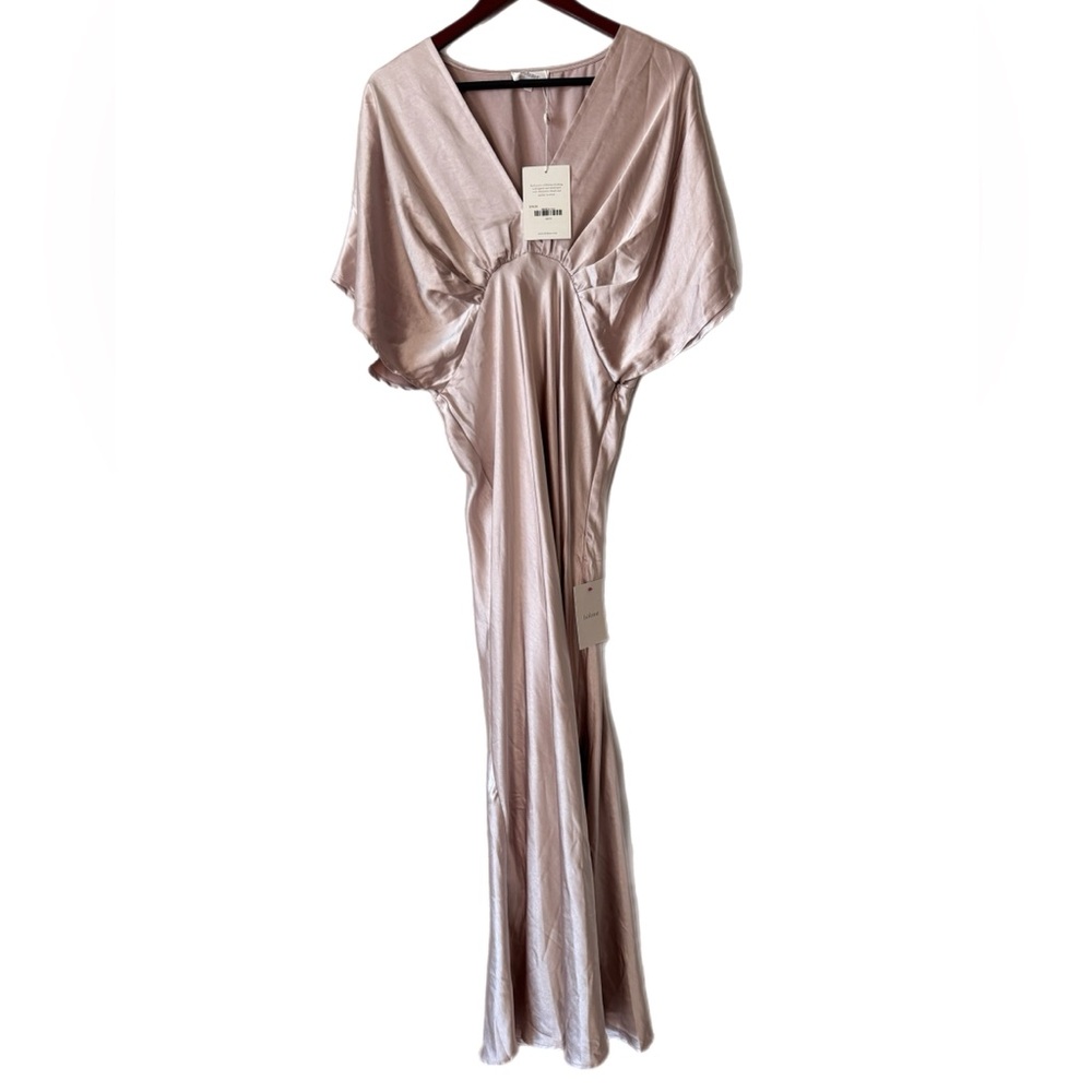 BOHME NWT Satin Blouson Maxi Dress Champagne Sz XL